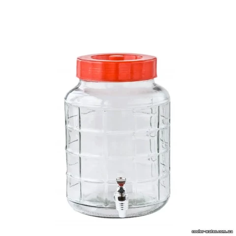Бутыль 9,3 л стеклянный с пластиковым краном для напитков