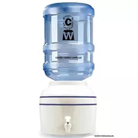 Диспенсер для воды белый в полоску синюю