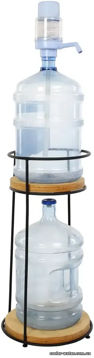 Loft Water Stand 2 з двома бутлями і помпою, чорний каркас