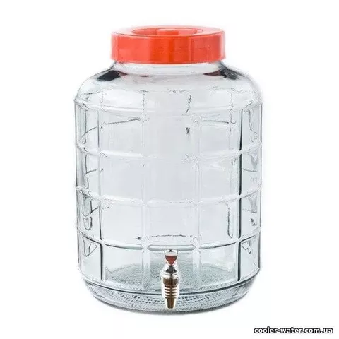 Бутыль 24,5 л стеклянный с пластиковым краном