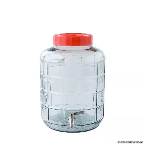 Бутыль стеклянный 9,3 л с краном из нержавейки