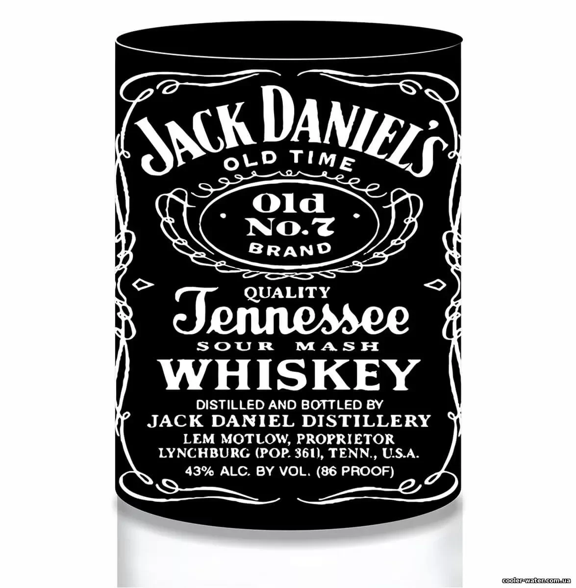 Чорний чохол Jack Daniels для бутля 19 л на кулер води: предметне зображення чохла