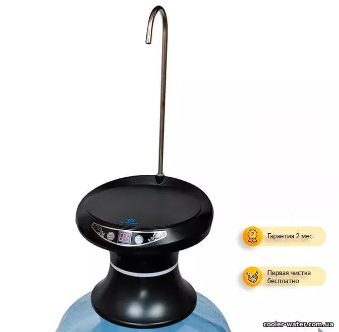 Електрична помпа-підставка для води Clover K4 Black з LED-дисплеєм