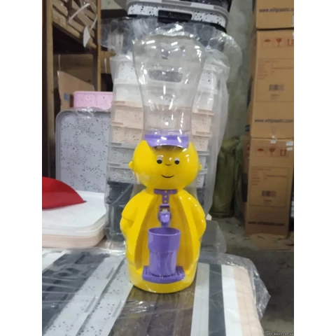 Детский кулер для воды Человечек жёлтый с фиолетовым