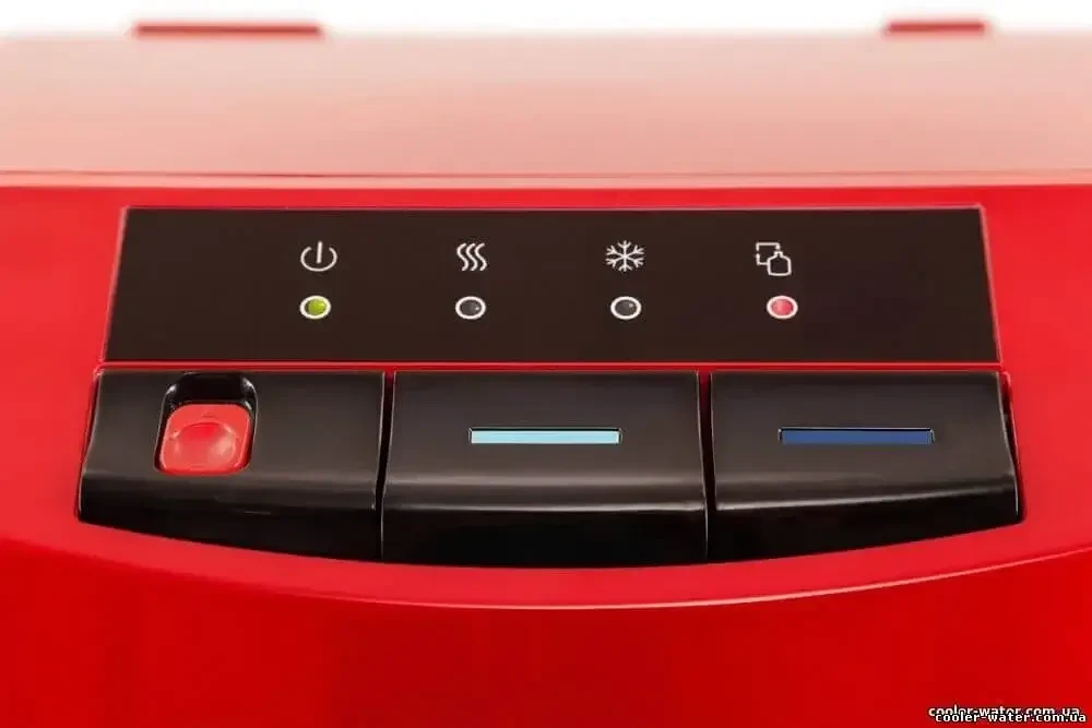 Клавіші подачі води на панелі кулера HotFrost 45A Red