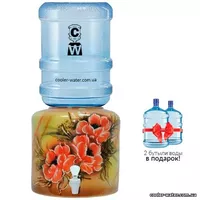 Керамический диспенсер для воды «Цветы Коричневые»