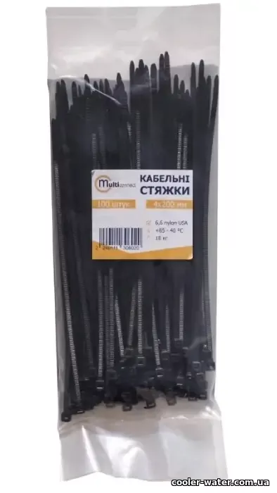 Упаковка пластикових стяжок для трубок кулера води з етикеткою