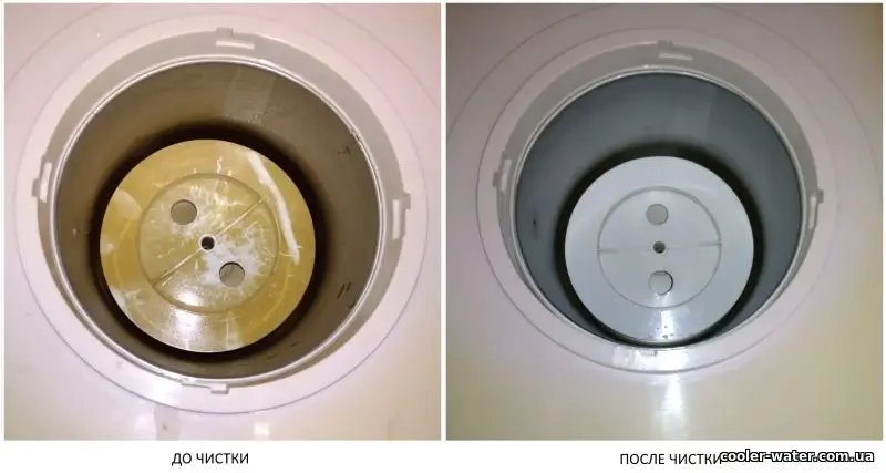 Порівняння бака кулера до і після очищення