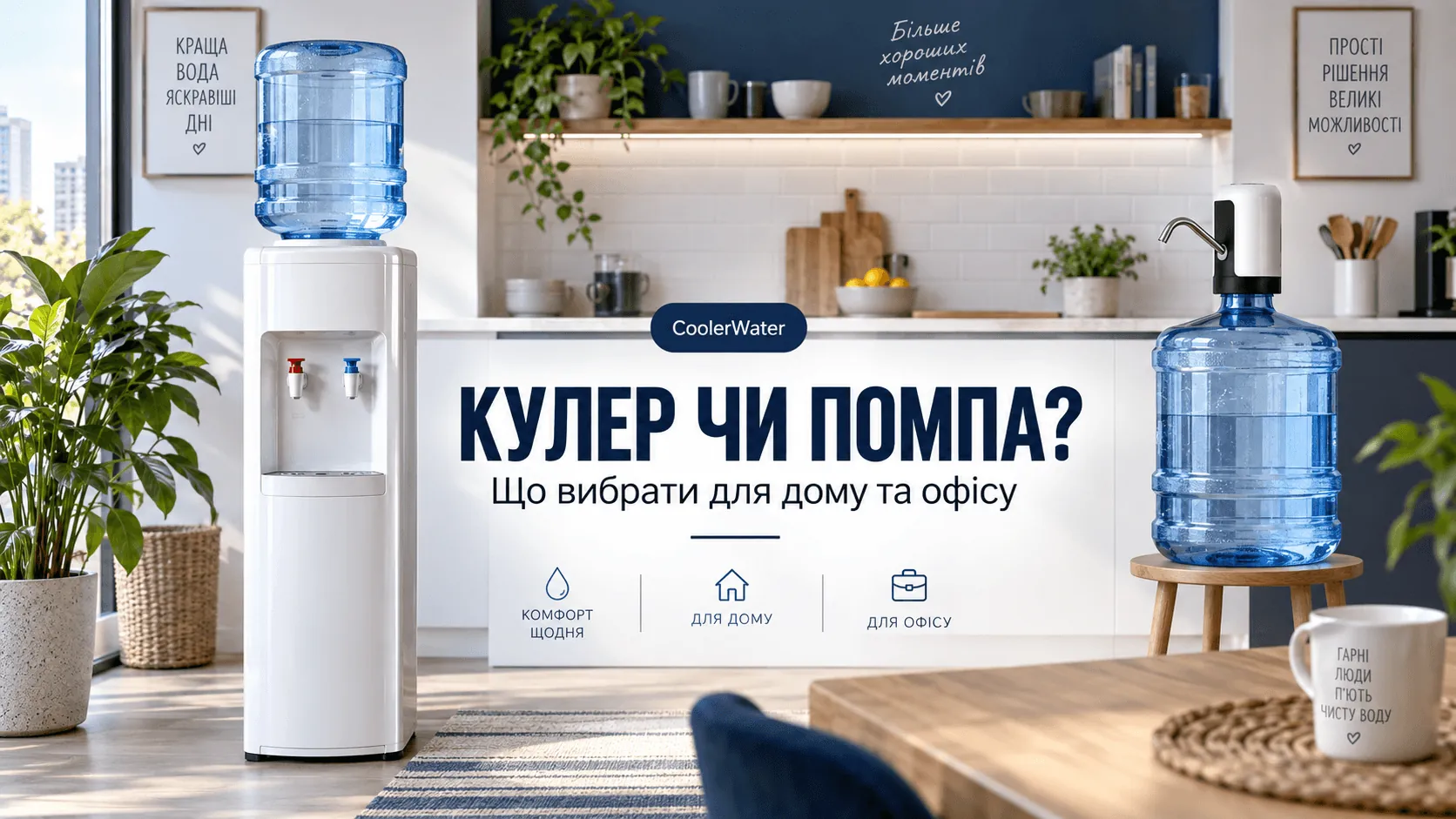 Кулер чи помпа для води: вибір для дому та офісу