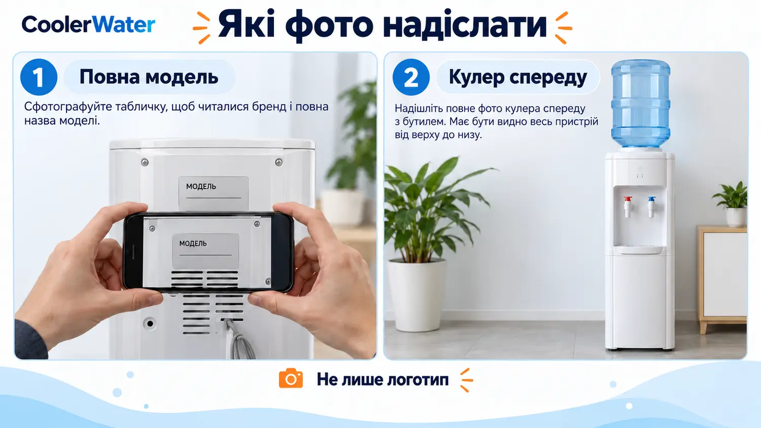 Фото заводської таблички та повного вигляду кулера