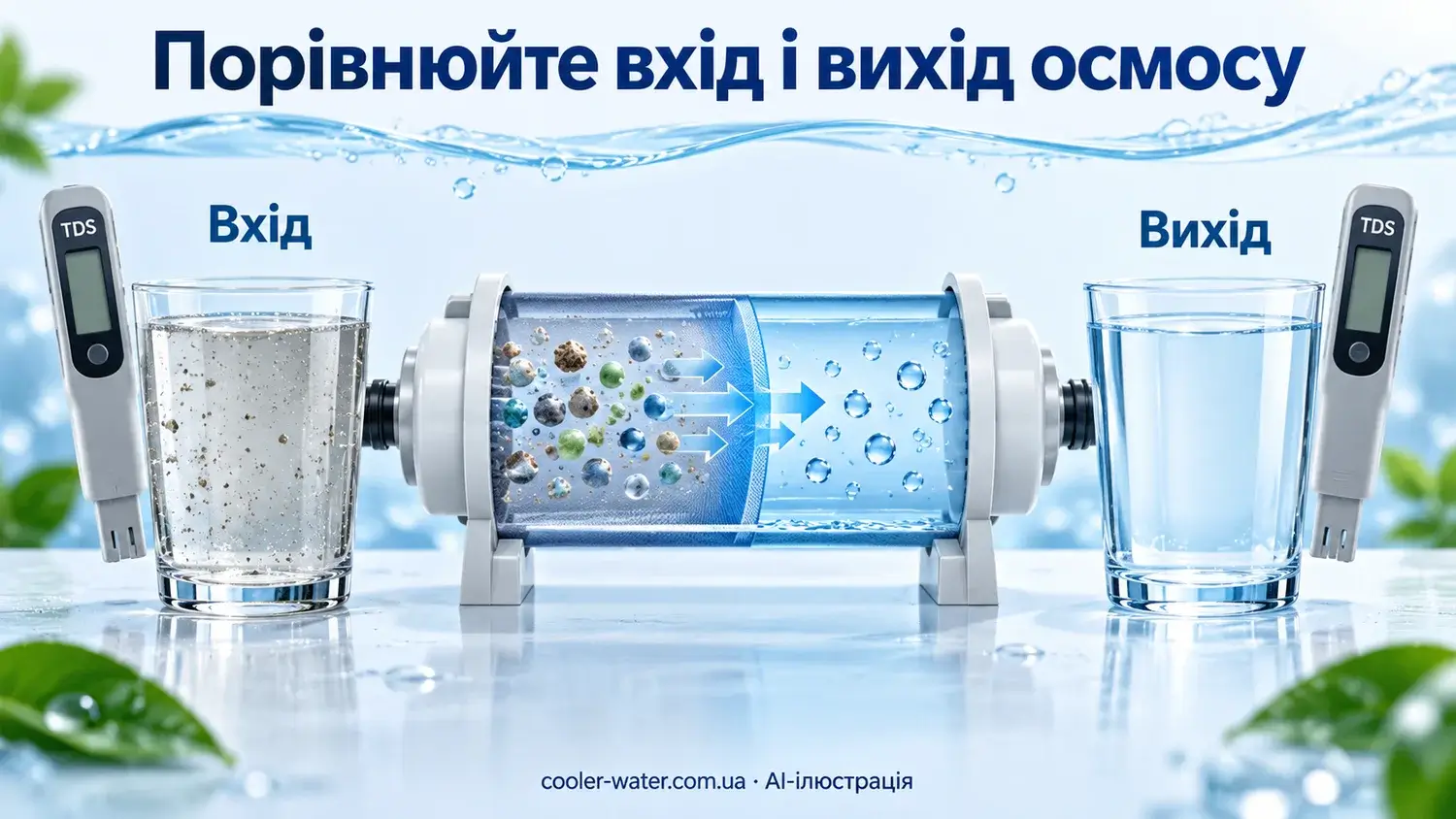 Порівнюйте вхід і вихід осмосу